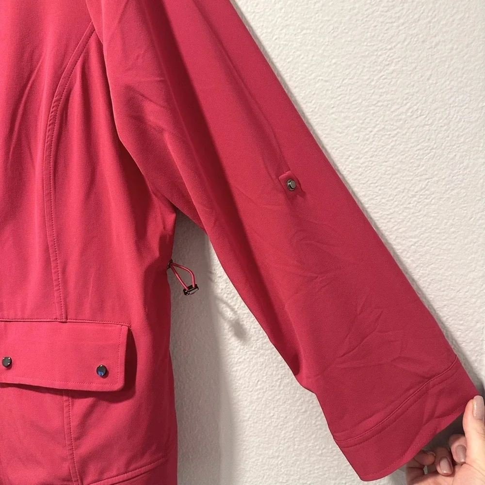 Chico's Size-L (2)Jacket‎  Pink Zip Front Pockets Lightweight Preppy